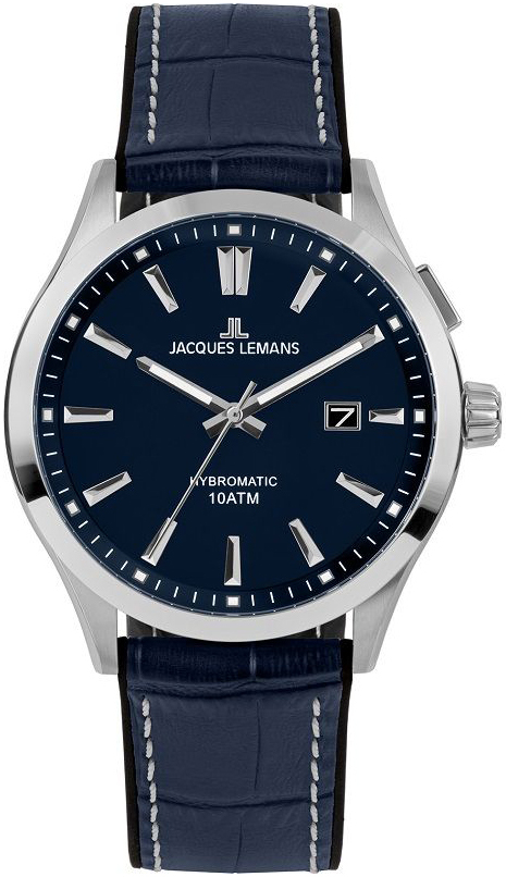 Jacques Lemans Herrklocka 1-2130C Hybromatic Blå/Gummi Ø40 mm - Jacques Lemans
