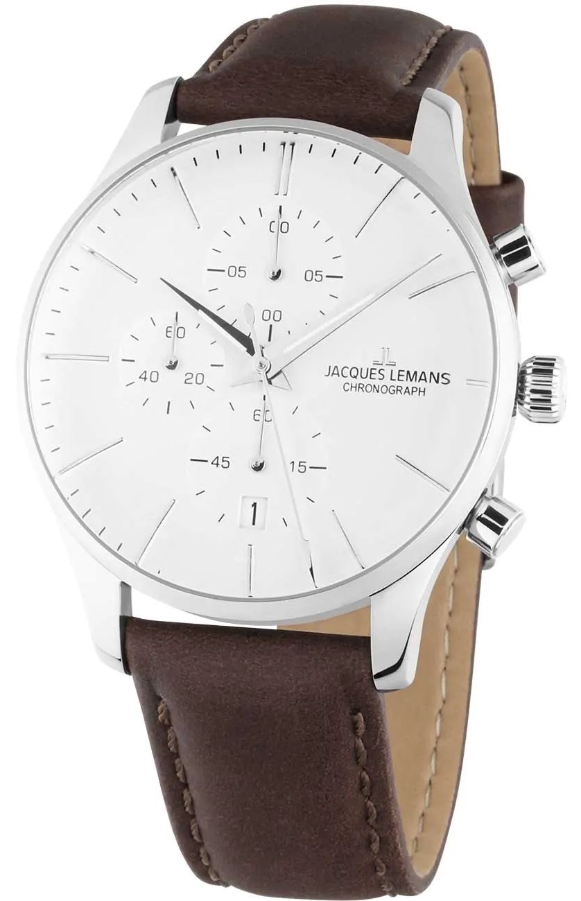 Jacques Lemans Herrklocka 1-2163B London Silverfärgad/Läder Ø40 mm