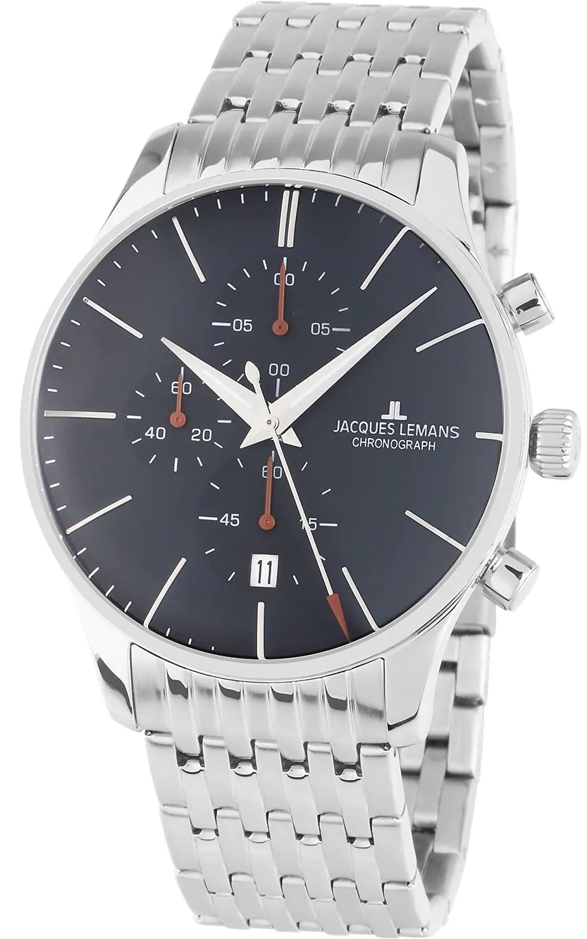 Jacques Lemans Herrklocka 1-2163H London Blå/Stål Ø40 mm - Jacques Lemans