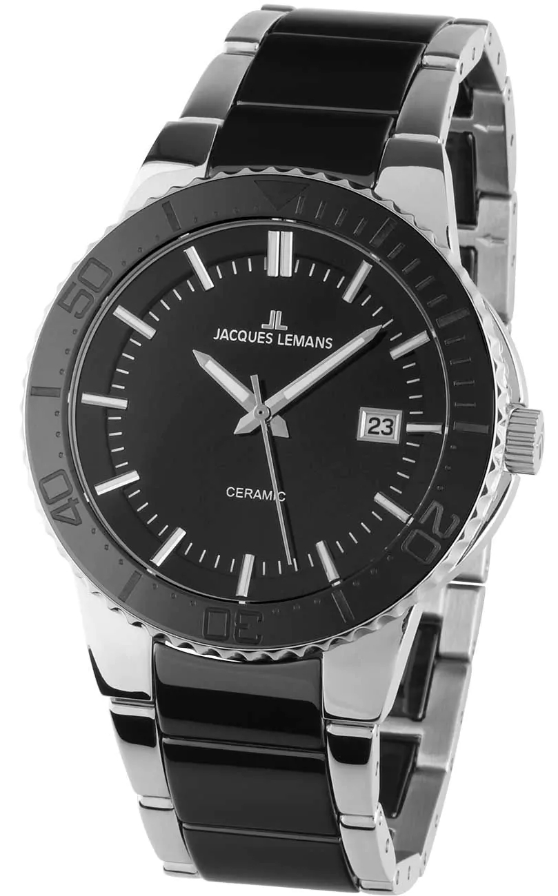 Jacques Lemans Herrklocka 1-2164A Colmar Svart/Keramik Ø43 mm - Jacques Lemans