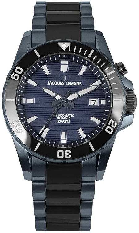 Jacques Lemans Herrklocka 1-2222B Hybromatic Blå/Keramik Ø42 mm - Jacques Lemans