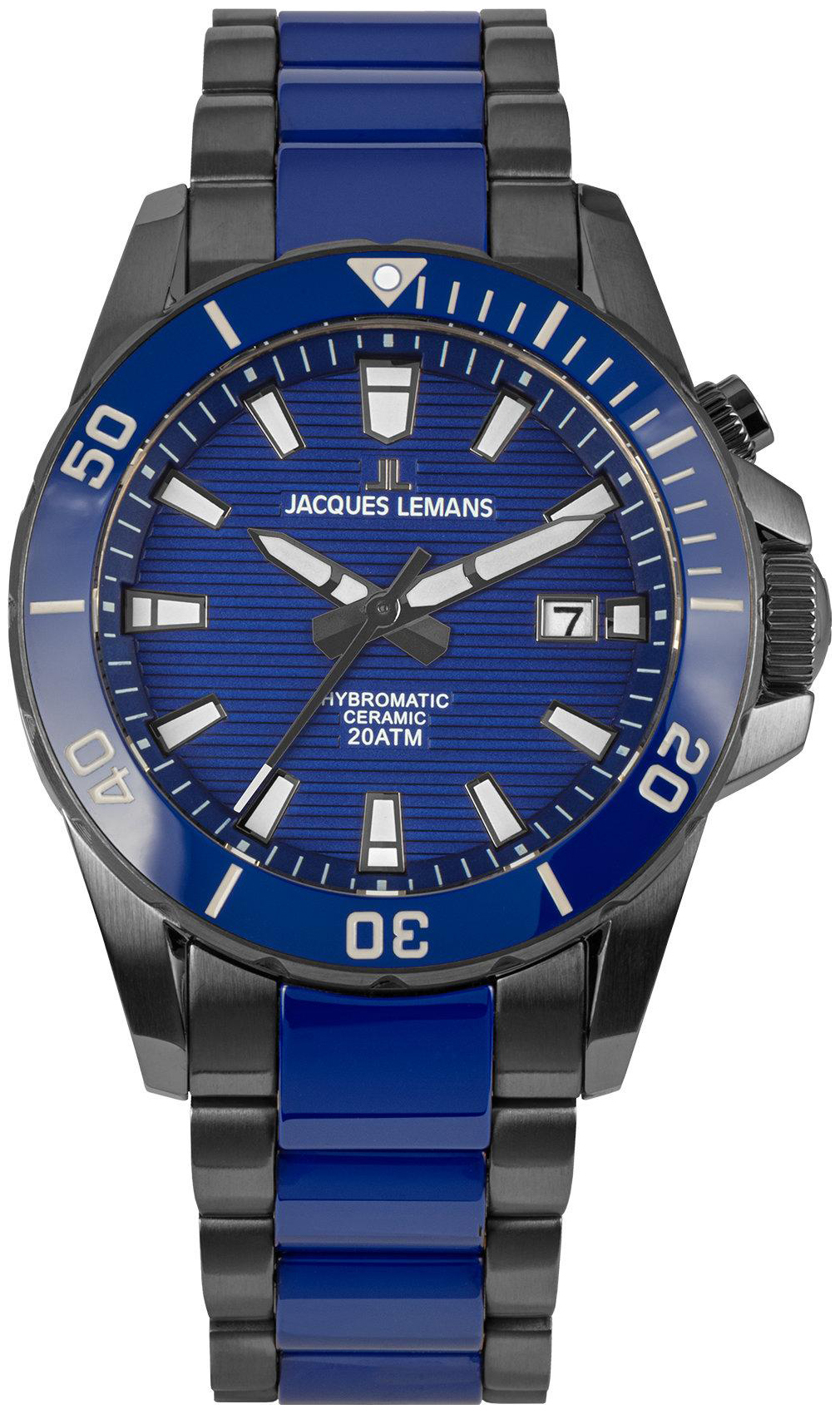 Jacques Lemans Herrklocka 1-2222C Hybromatic Blå/Keramik Ø42 mm - Jacques Lemans