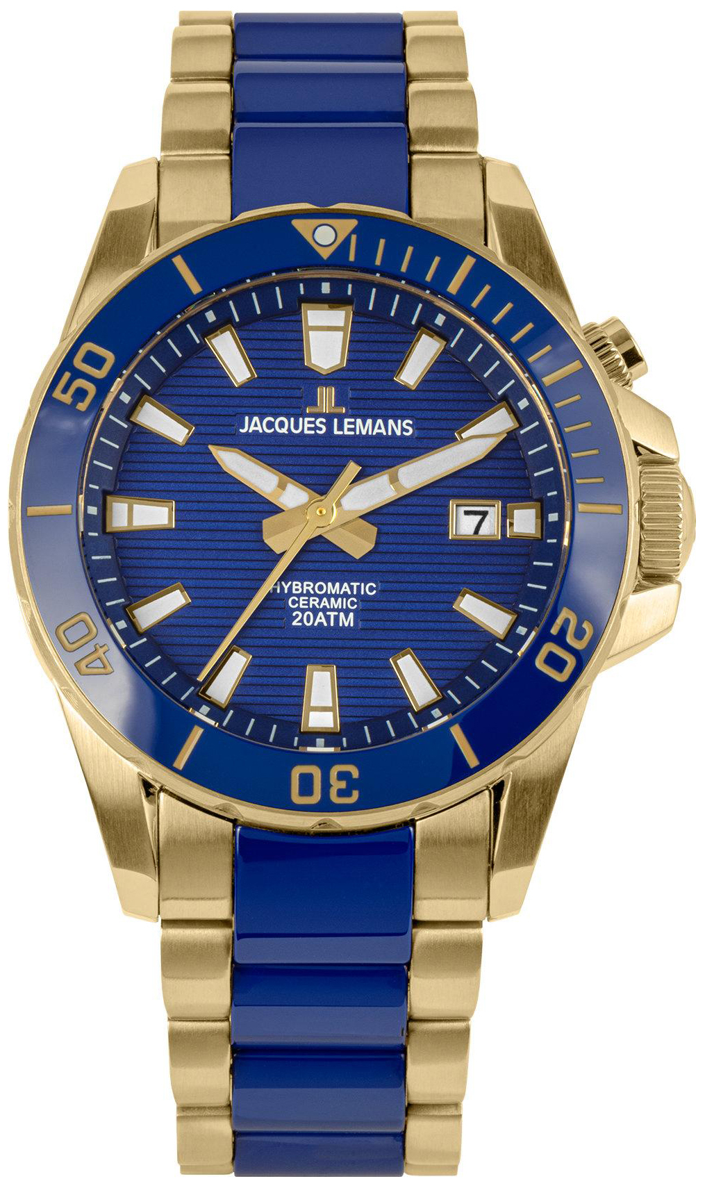 Jacques Lemans Herrklocka 1-2222E Hybromatic Blå/Keramik Ø42 mm