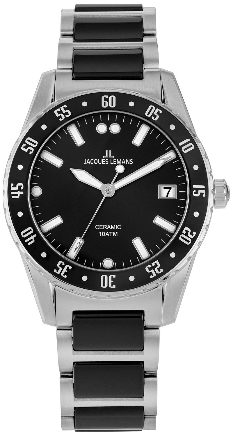 Jacques Lemans Herrklocka 42-10A Liverpool Svart/Keramik Ø42 mm - Jacques Lemans