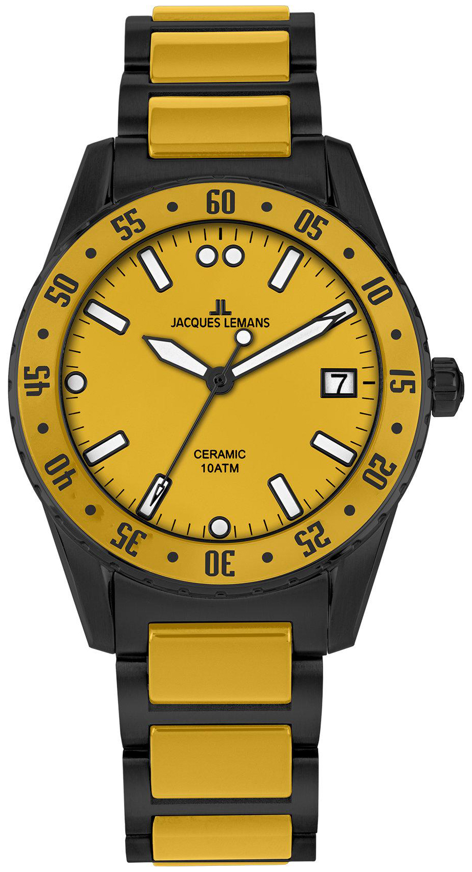 Jacques Lemans Herrklocka 42-10I Liverpool Gul/Keramik Ø42 mm - Jacques Lemans