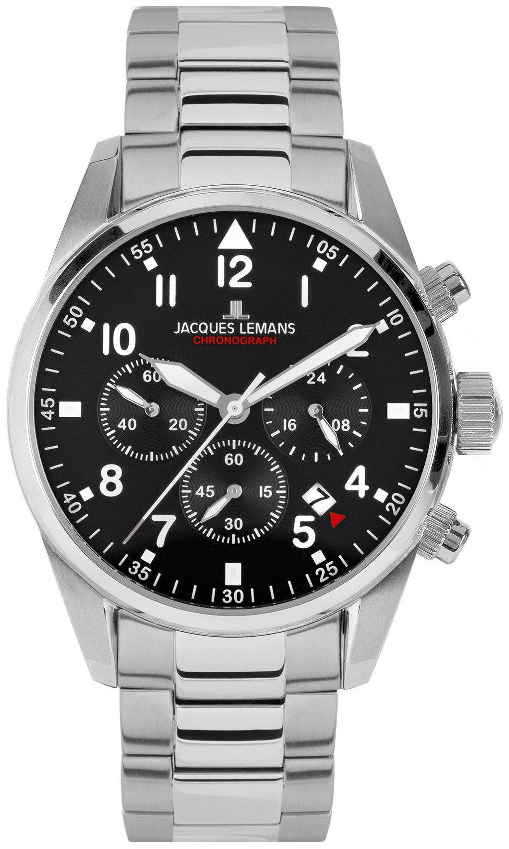 Jacques Lemans Herrklocka 42-2C Sport Svart/Stål Ø42 mm - Jacques Lemans