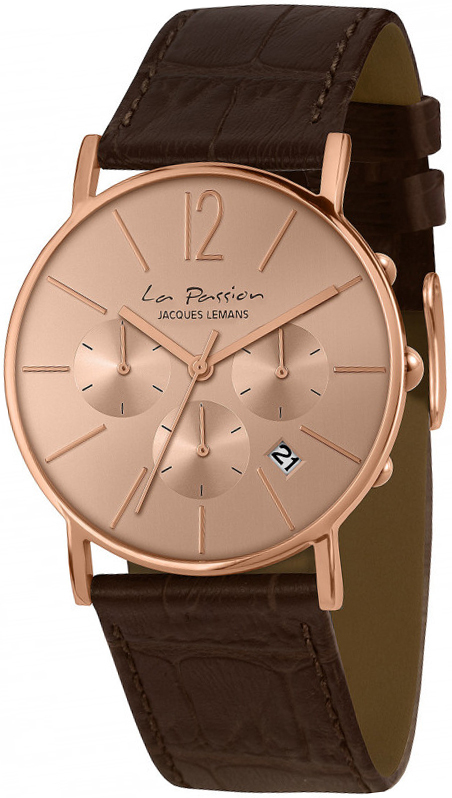 Jacques Lemans LP123N La Passion Roséguldstonad/Läder Ø40 mm - Jacques Lemans