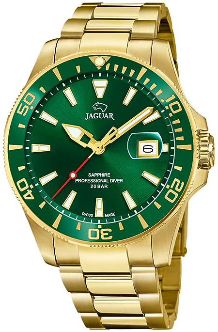 Jaguar Herrklocka J877/2 Executive Grön/Gulguldtonat stål Ø43.5 mm - Jaguar