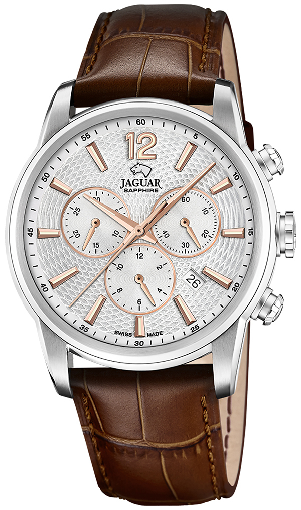 Jaguar Herrklocka J968/1 Acamar Silverf&auml;rgad/L&auml;der &Oslash;42 mm