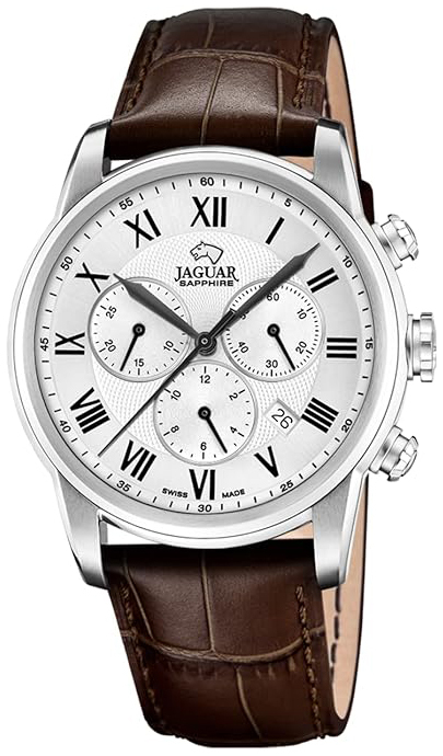 Jaguar Herrklocka J968/5 Acamar Silverf&auml;rgad/L&auml;der &Oslash;42 mm
