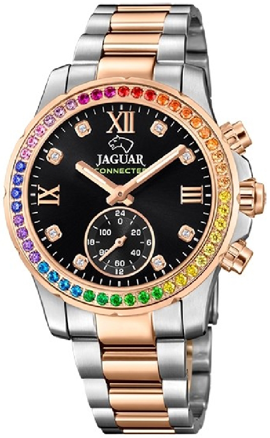 Jaguar Damklocka J981/5 Connected Svart/Ros&eacute;guldstonat st&aring;l &Oslash;36.5