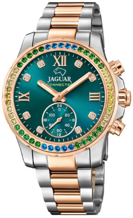 Jaguar Damklocka J981/6 Connected Gr&ouml;n/Ros&eacute;guldstonat st&aring;l &Oslash;36.5