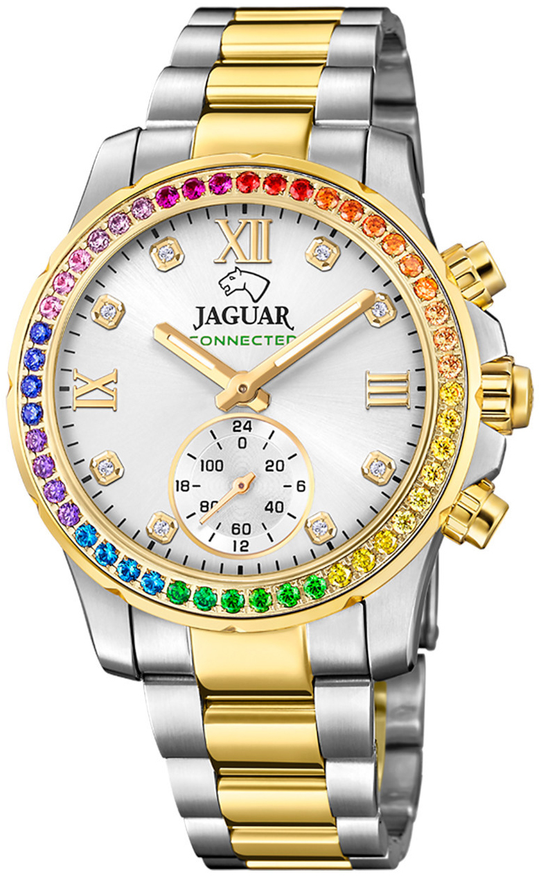 Jaguar Damklocka J982/4 Connected Silverf&auml;rgad/Gulguldtonat st&aring;l