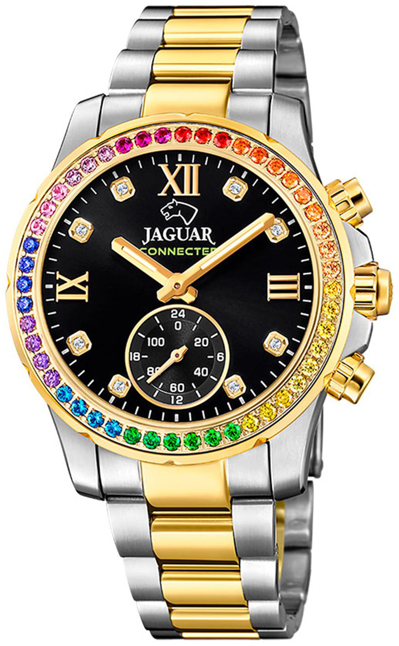 Jaguar Damklocka J982/5 Connected Svart/Gulguldtonat st&aring;l &Oslash;36.5 mm