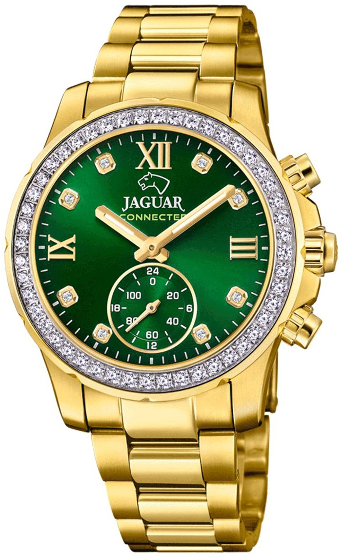 Jaguar Damklocka J983/5 Connected Gr&ouml;n/Gulguldtonat st&aring;l &Oslash;36.5 mm