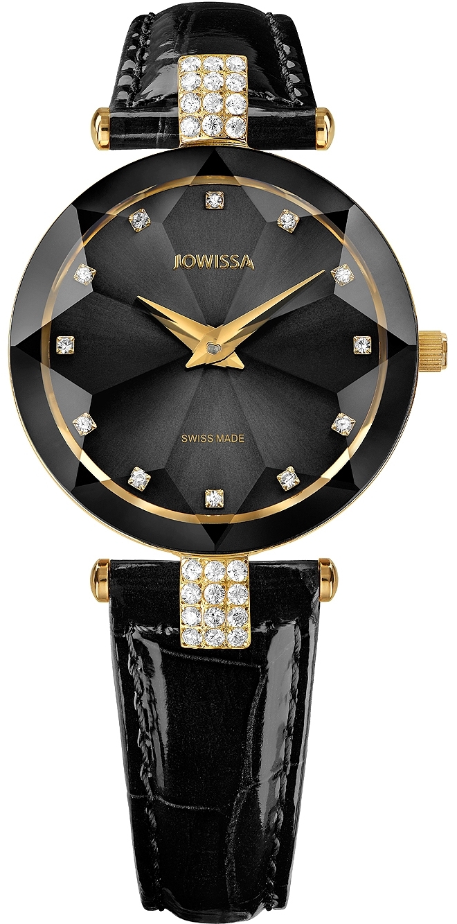 Jowissa Damklocka J5.614.M Facet Svart/Läder Ø29 mm - Jowissa