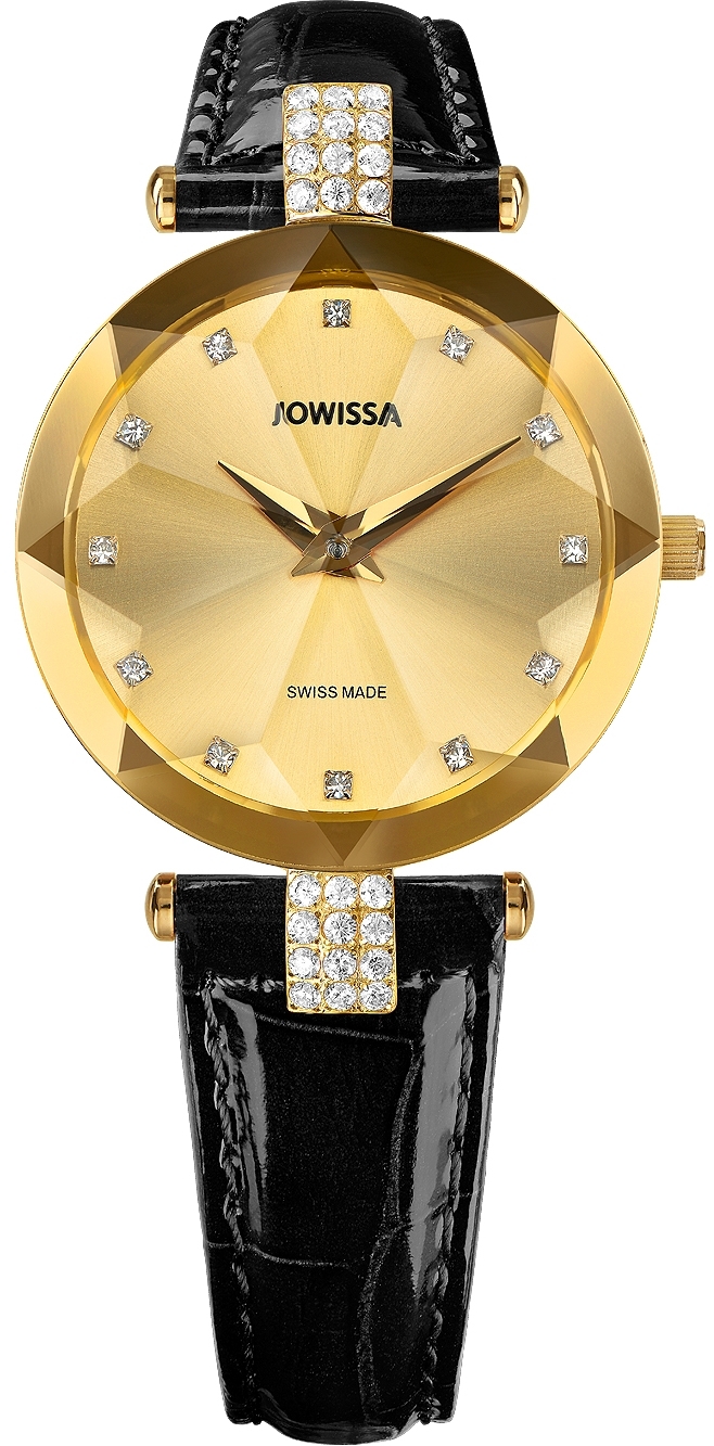 Jowissa Damklocka J5.615.M Facet Guldtonad/Läder Ø29 mm - Jowissa