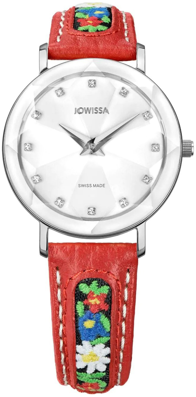 Jowissa Damklocka J5.777.M Facet Vit/Textil Ø30 mm