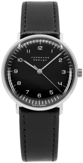 Junghans Damklocka 27/3702.02 Max Bill Svart/Läder Ø34 mm - Junghans