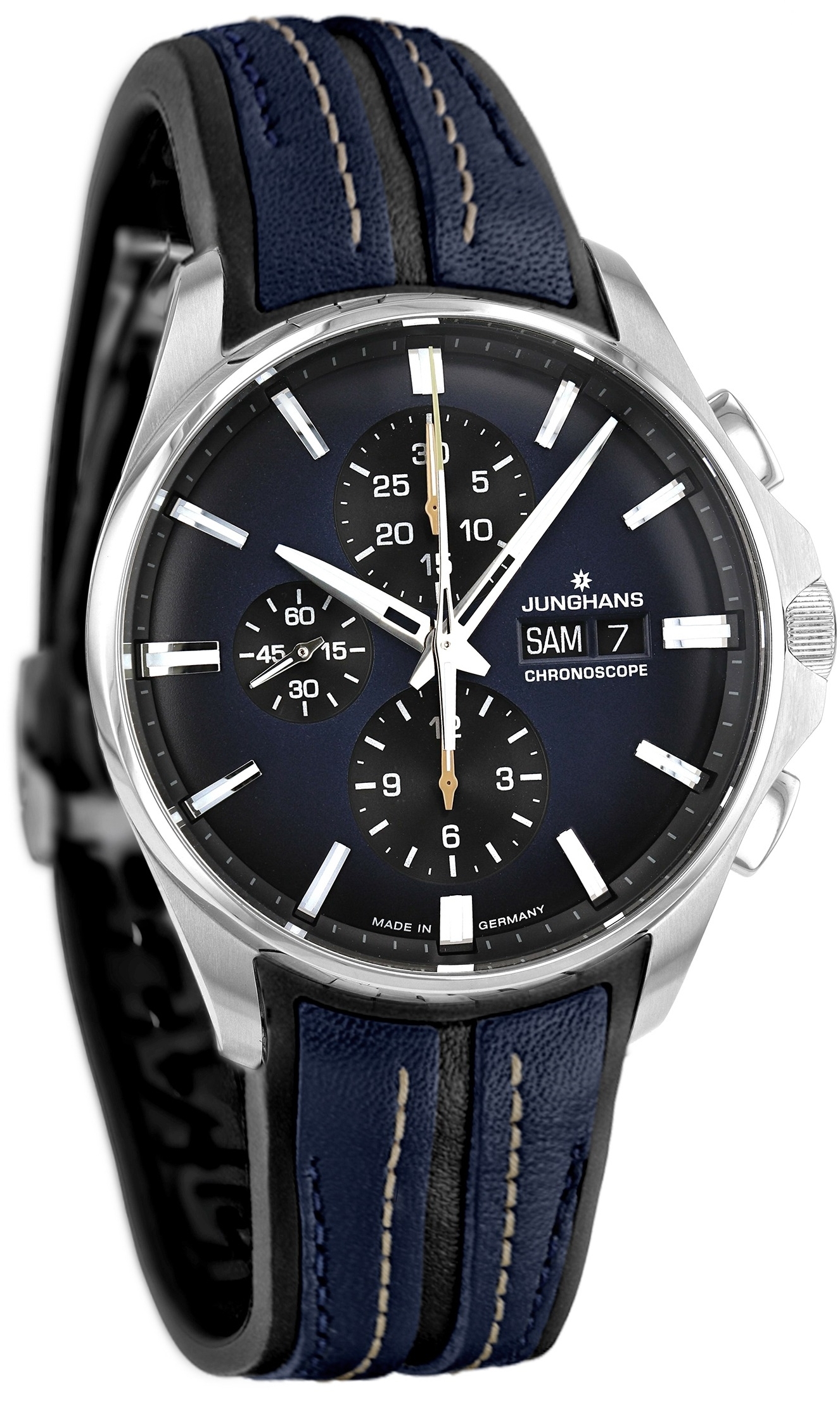 Junghans Herrklocka 27/4227.00 Meister Blå/Gummi Ø45 mm - Junghans