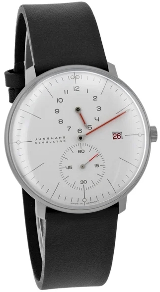 Junghans Herrklocka 27/4493.02 Max Bill Vit/L&auml;der &Oslash;40 mm
