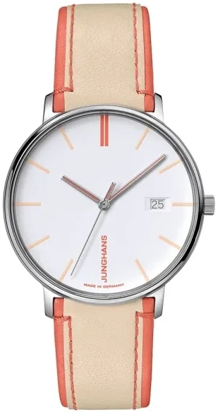 Junghans Damklocka 47/4458.00 FORM Ladies Vit/Läder Ø34.1 mm - Junghans