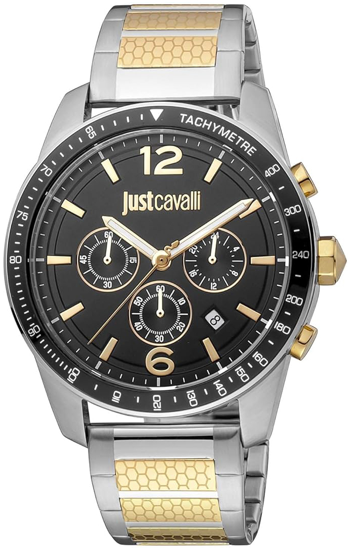 Just Cavalli Herrklocka JC1G204M0075 Classic Svart/Gulguldtonat stål - Just Cavalli