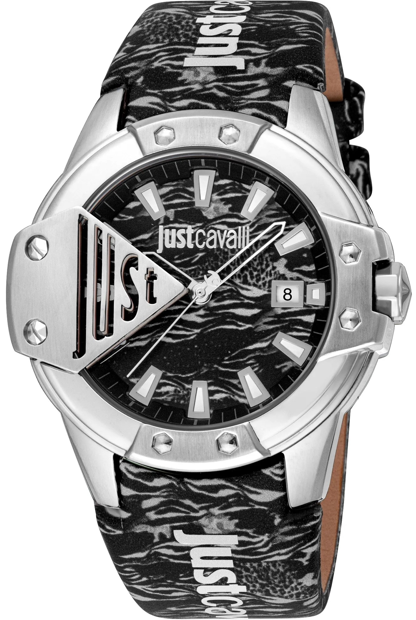 Just Cavalli Herrklocka JC1G260L0025 Young Scudo Svart/Läder Ø44 mm - Just Cavalli