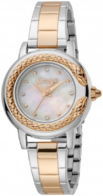 Just Cavalli Damklocka JC1L151M0105 Vit/Roséguldstonat stål Ø32 mm - Just Cavalli