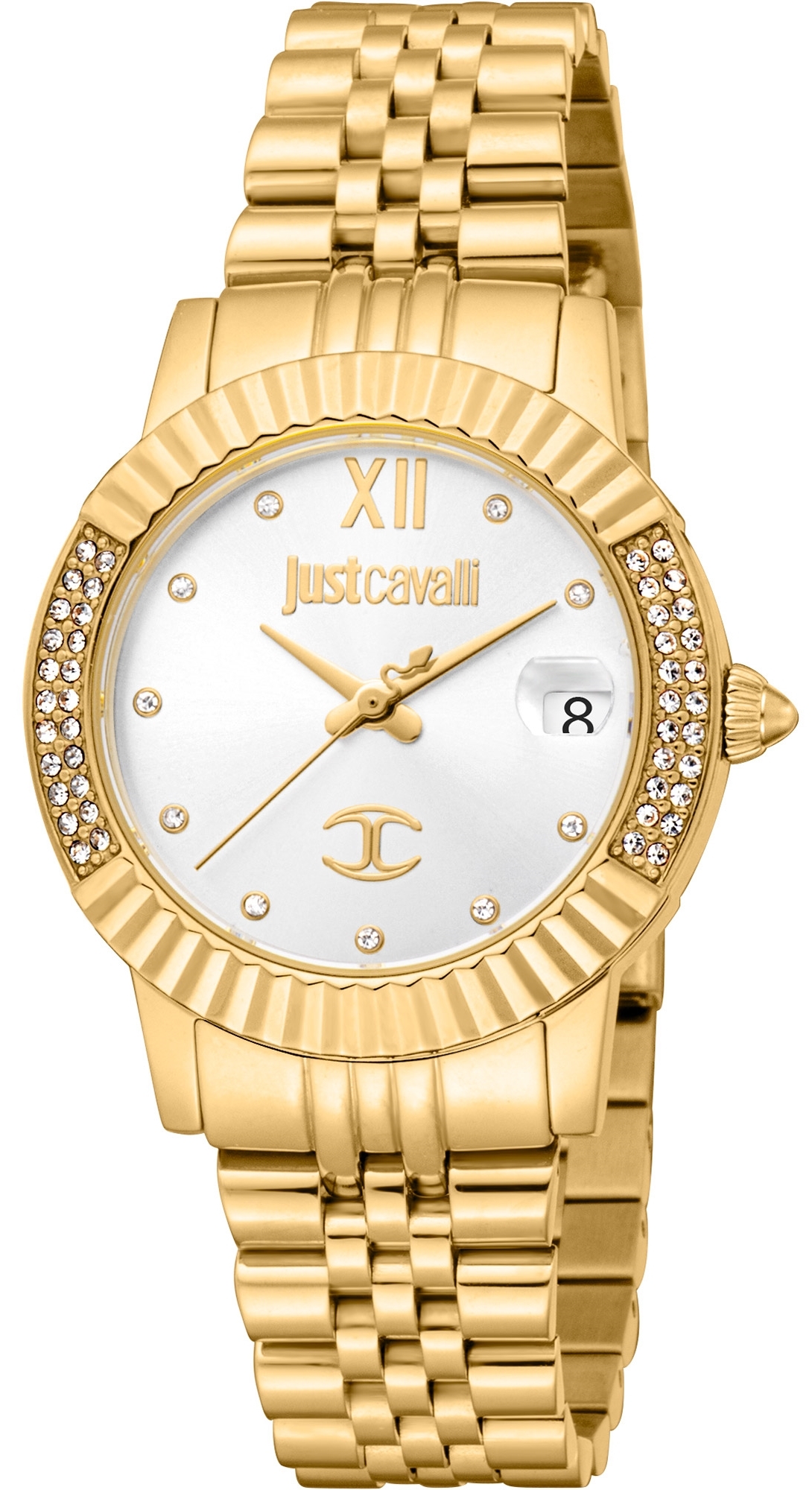 Just Cavalli Damklocka JC1L199M0025 Glam Chic Silverfärgad/Guldtonat - Just Cavalli