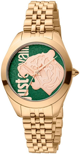 Just Cavalli Damklocka JC1L210M0165 Animalier Grön/Roséguldstonat - Just Cavalli