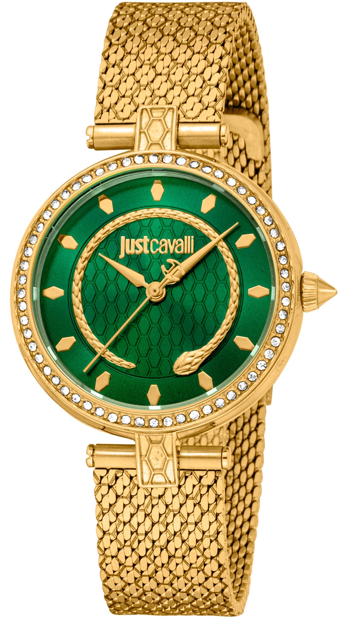 Just Cavalli Damklocka JC1L240M0035 Glam Chic Grön/Guldtonat stål