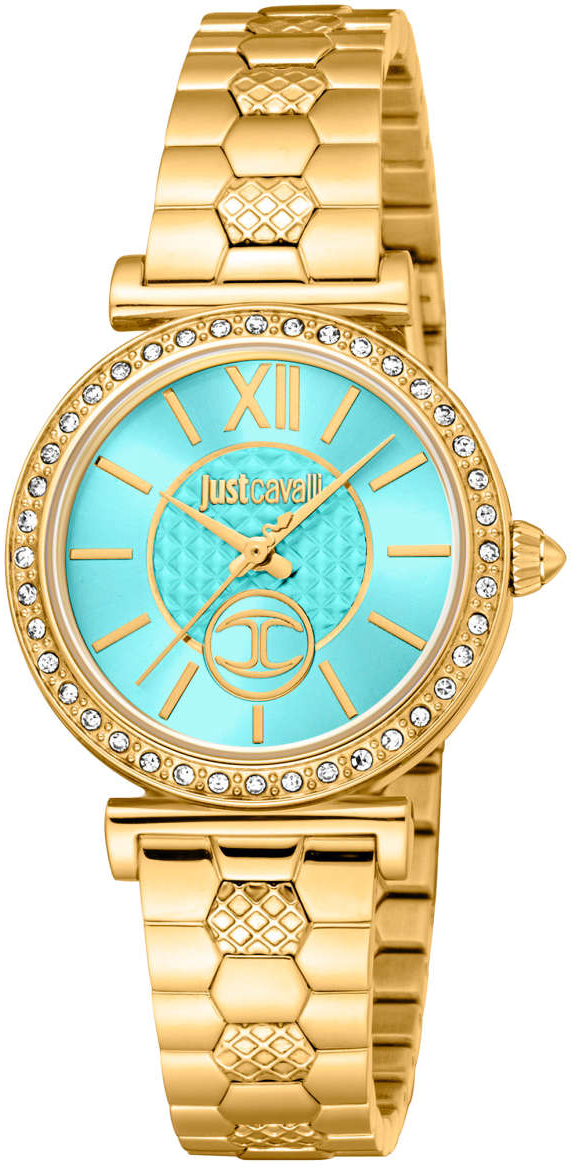 Just Cavalli Damklocka JC1L273M0065 Varenna Turkos/Gulguldtonat stål - Just Cavalli