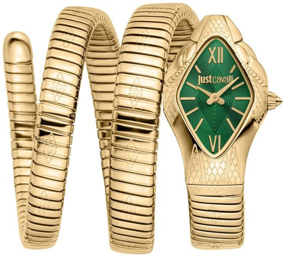Just Cavalli Damklocka JC1L307M0035 Cristallo Grön/Gulguldtonat stål - Just Cavalli