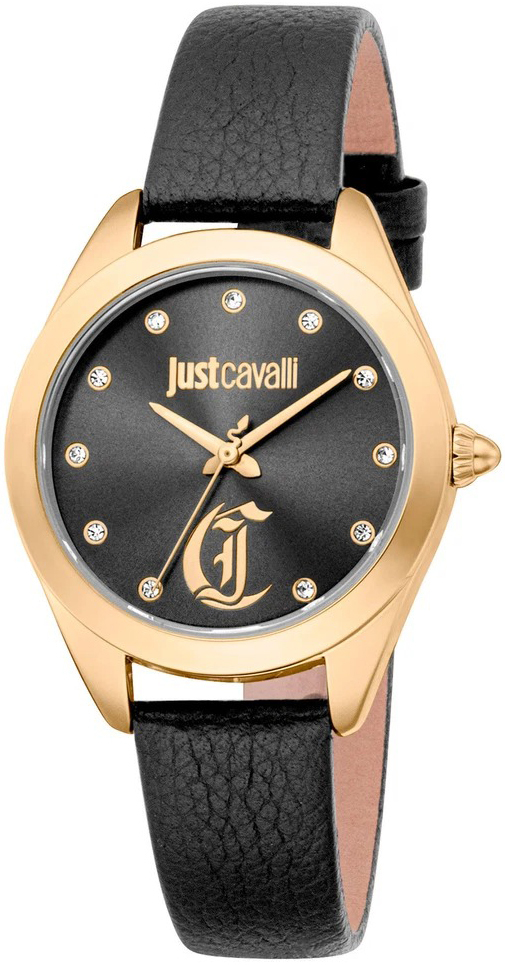 Just Cavalli Damklocka JC1L309L0025 Glam Chic Svart/Läder Ø32 mm - Just Cavalli