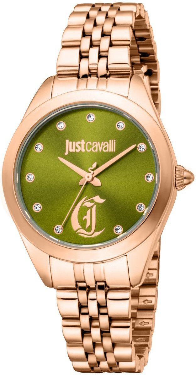Just Cavalli Damklocka JC1L309M0065 Glam Chic Grön/Roséguldstonat - Just Cavalli