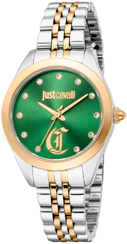 Just Cavalli Damklocka JC1L309M0085 Glam Chic Grön/Gulguldtonat - Just Cavalli