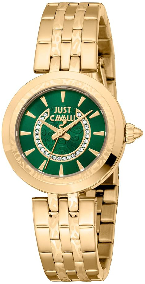 Just Cavalli Damklocka JC1L314M0065 Animalier Grön/Gulguldtonat - Just Cavalli