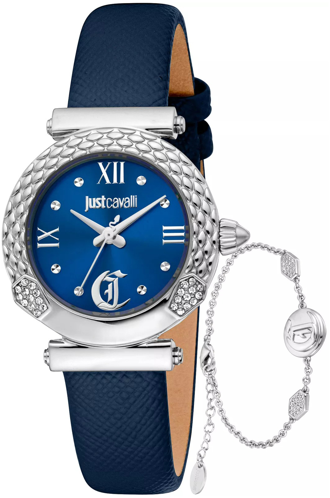 Just Cavalli Damklocka JC1L332L0015 Curiosa Blå/Läder Ø30 mm - Just Cavalli