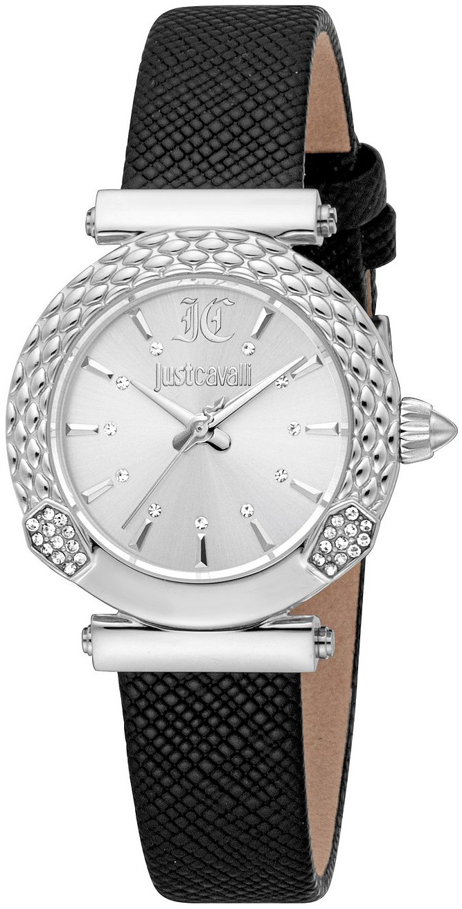 Just Cavalli Damklocka JC1L332L0315 Mistero Silverfärgad/Läder Ø30 - Just Cavalli
