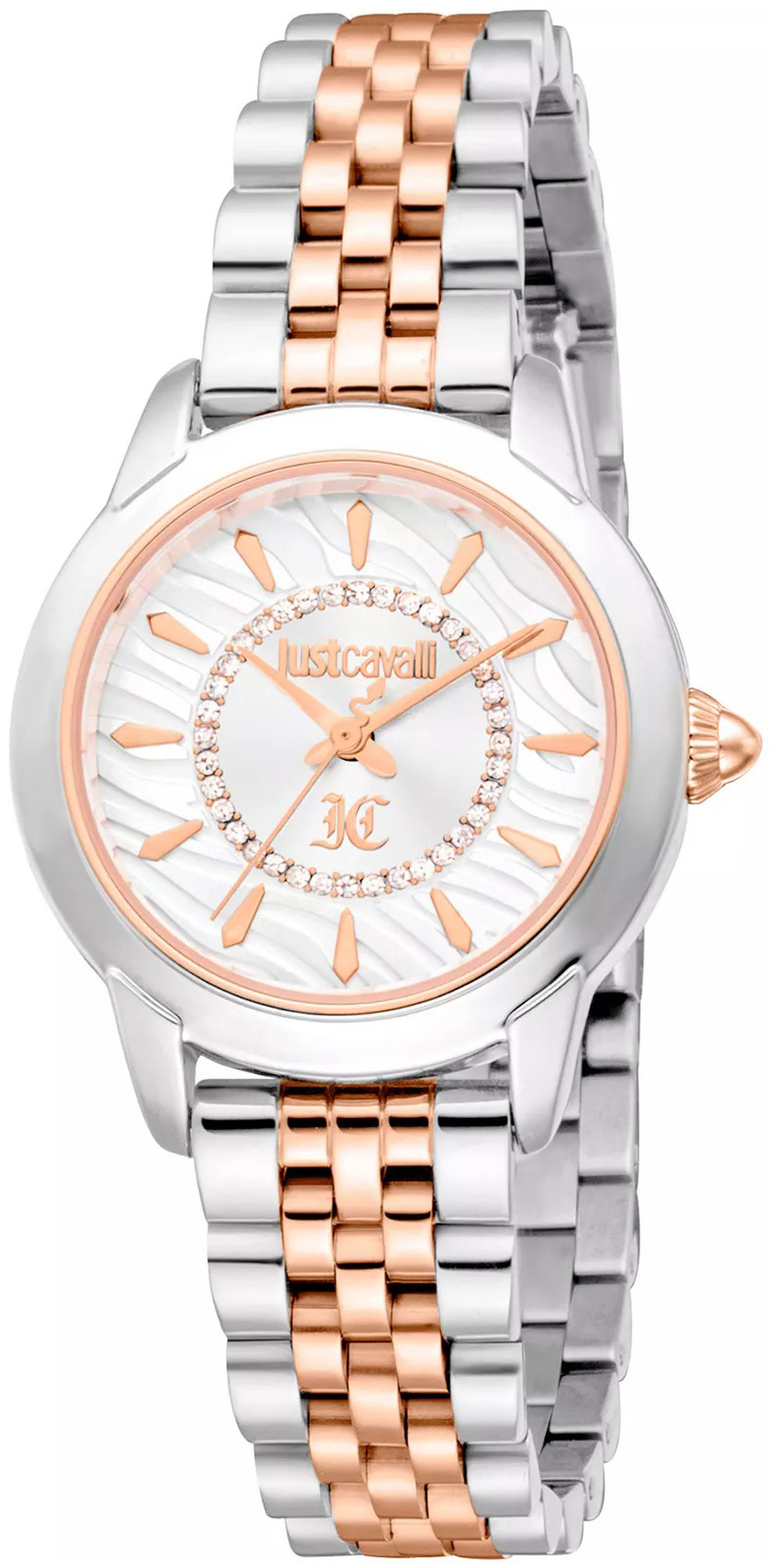 Just Cavalli Damklocka JC1L333M0065 Allegra Vit/Roséguldstonat stål - Just Cavalli