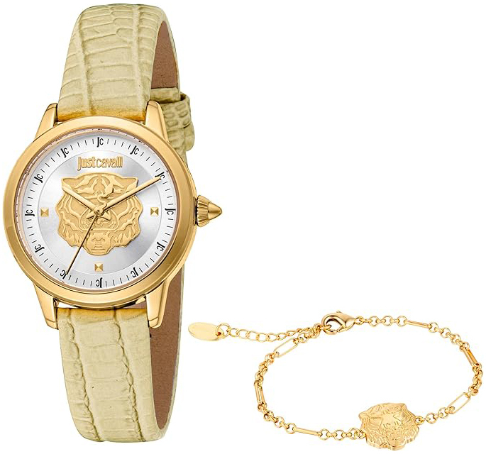 Just Cavalli Damklocka JC1L334L0025 Dolce Silverfärgad/Läder Ø30 mm - Just Cavalli
