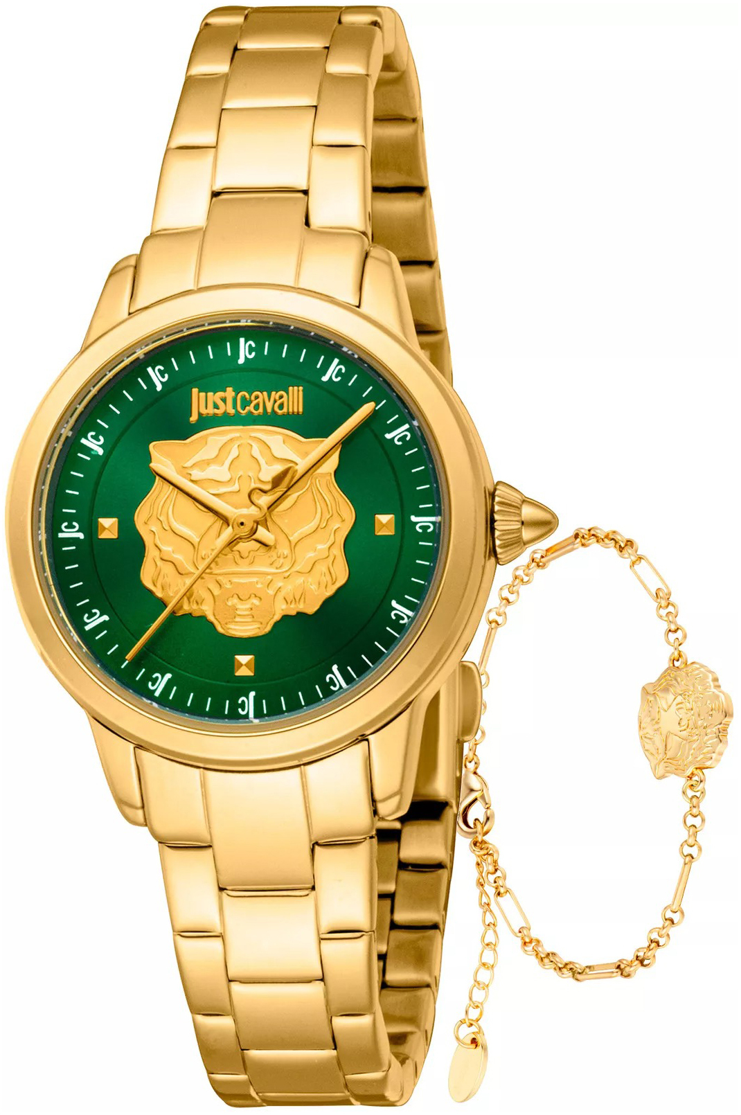 Just Cavalli Damklocka JC1L334M0065 Dolce Grön/Gulguldtonat stål - Just Cavalli