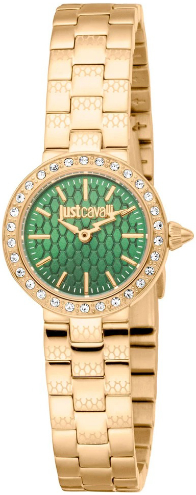 Just Cavalli Damklocka JC1L362M0065 Glam Chic Grön/Gulguldtonat - Just Cavalli