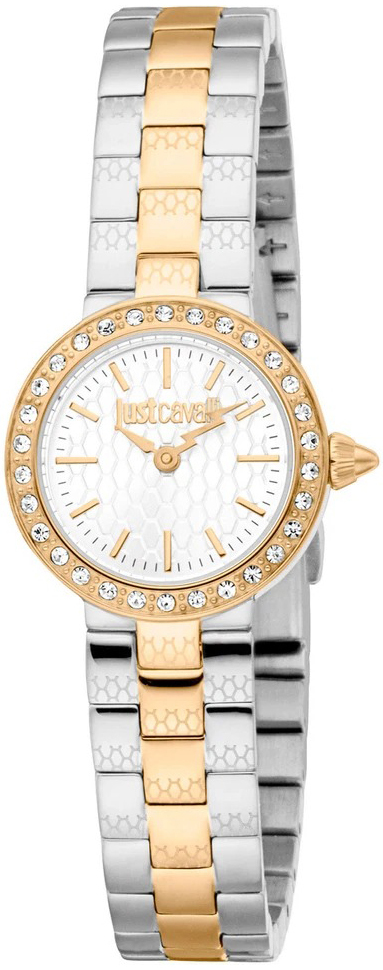Just Cavalli Damklocka JC1L362M0085 Glam Chic Vit/Gulguldtonat stål - Just Cavalli