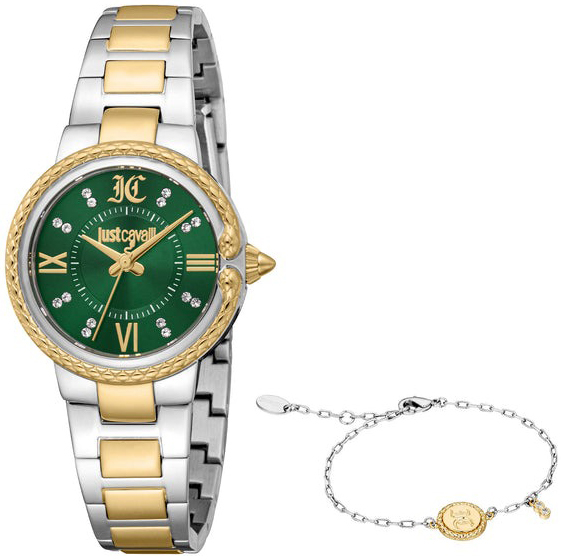 Just Cavalli Damklocka JC1L378M0075 Primavera Grön/Gulguldtonat - Just Cavalli