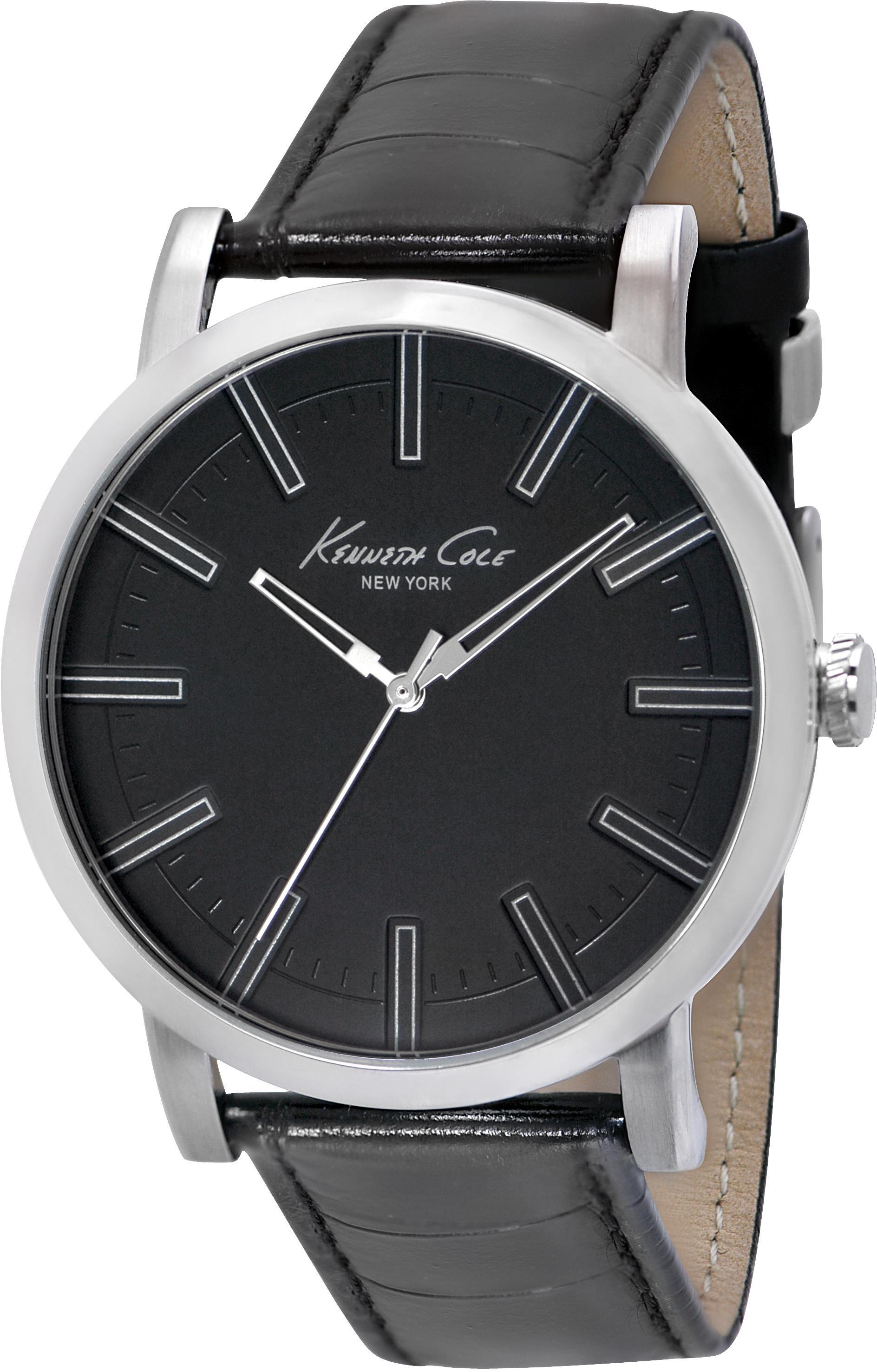 Kenneth Cole Herrklocka IKC1997 Svart/Läder Ø44 mm - Kenneth Cole