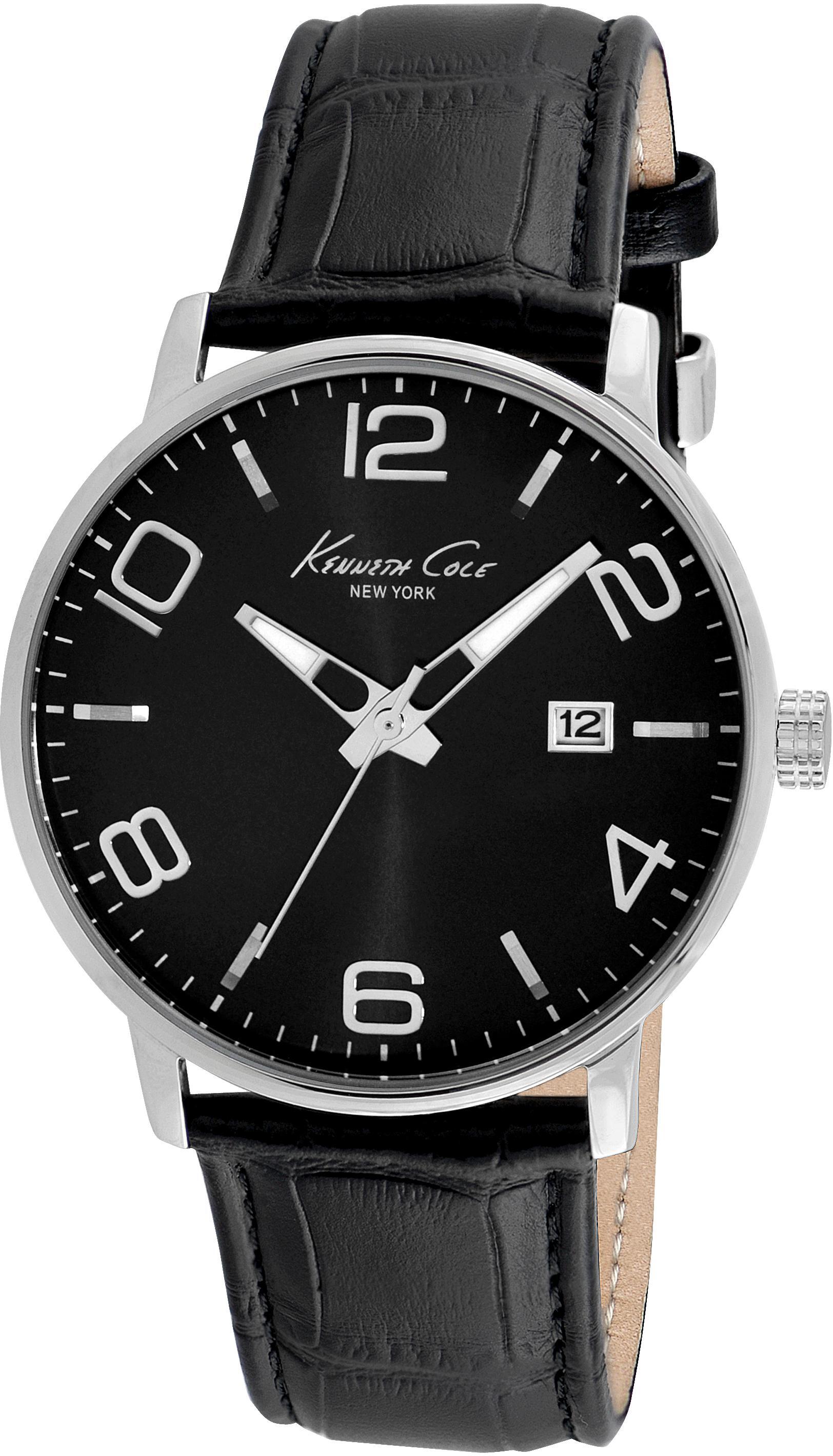 Kenneth Cole Herrklocka IKC8005 Svart/Läder Ø42 mm - Kenneth Cole