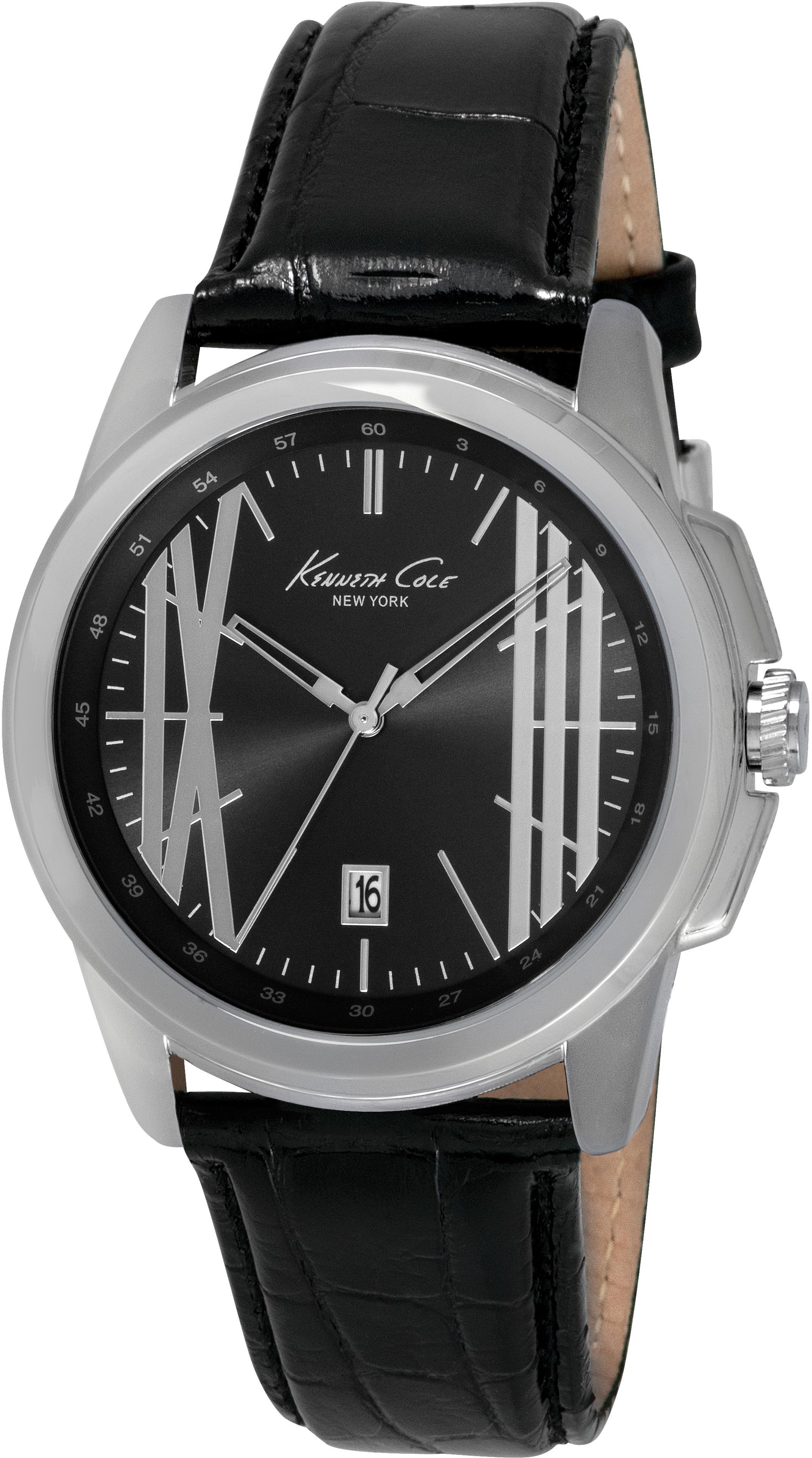 Kenneth Cole Herrklocka IKC8095 Svart/Läder Ø44 mm - Kenneth Cole