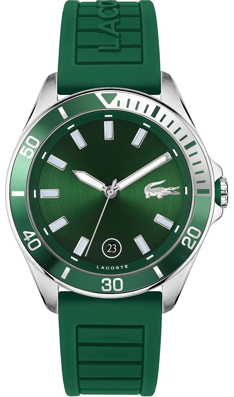 Lacoste Herrklocka 2011263 Tiebraker Grön/Gummi Ø43 mm